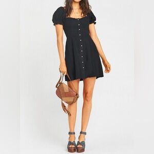 Nwt SHOW ME YOUR MUMU black button dress *damage (Sz XS)